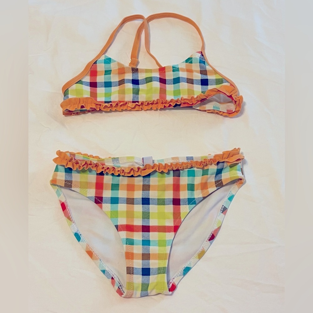 TUC-TUC Girls 2 Piece Gingham bikini Swimsuit Size 5-6Year